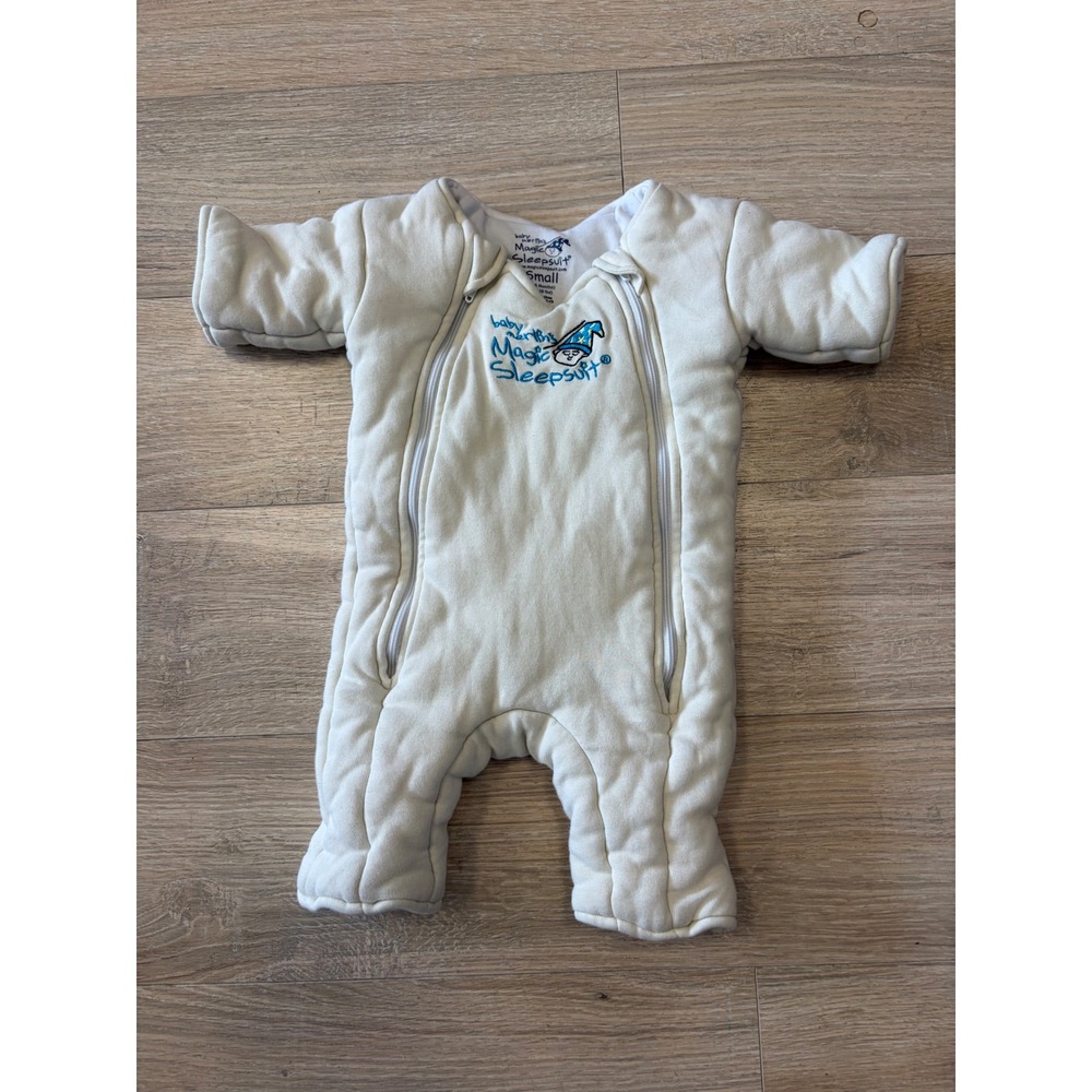 Baby Merlin's Magic Sleepsuit Cream Cotton Small 3-6 Months 12-18 swaddle suit